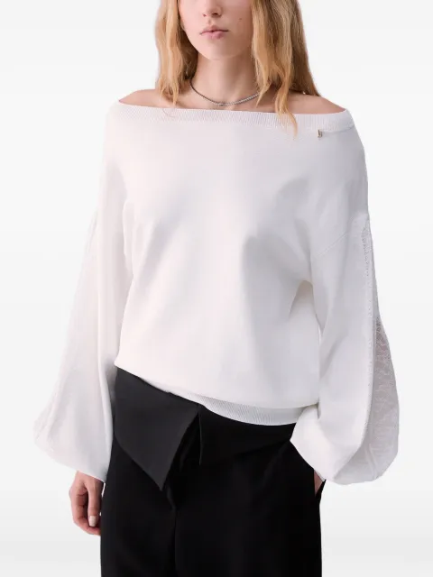 LIU JO sweater with lace inserts White CF6264MS55N