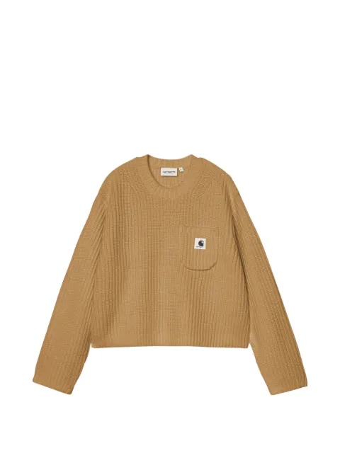 Carhartt WIP Mira ribbed-knit patch-pocket sweater Brown I035382