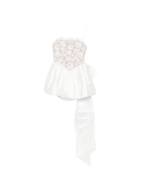 Self-Portrait lace-bodice bow-detail dress White AW26014SW