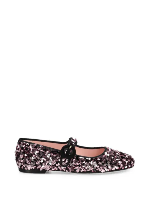 Pretty Ballerinas Mary Jane sequin-embellished ballet flats Pink CAMILLE