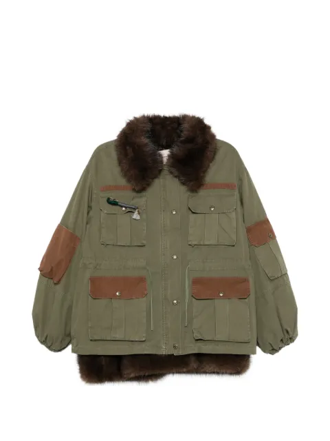 FRONT STREET 8 faux-fur trim drawstring coat Green 38316