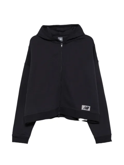 New Balance logo-patch zip-up hoodie Blue MJ62A0N9