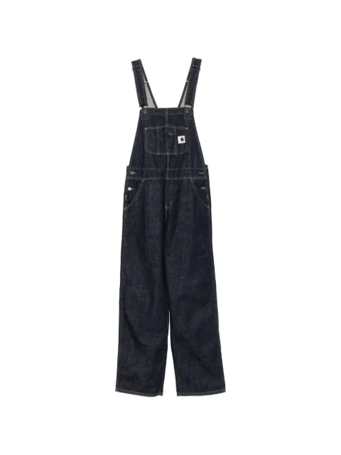 Carhartt WIP logo-patch denim dungarees Blue I036597
