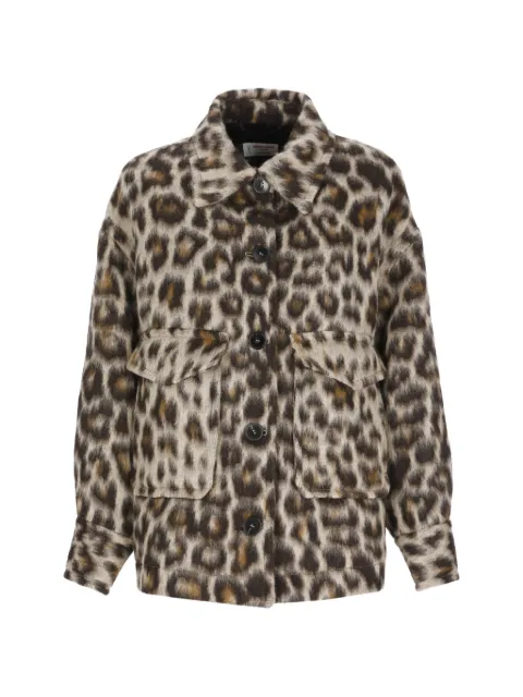 Alberto Biani leopard-print jacket Brown PP897WO607667
