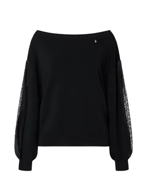 LIU JO sweater with lace inserts Black CF6264MS55N