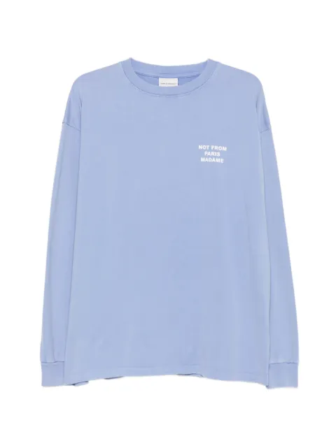 Drôle De Monsieur slogan-print long-sleeve T-shirt Blue LTS286CIO248BE