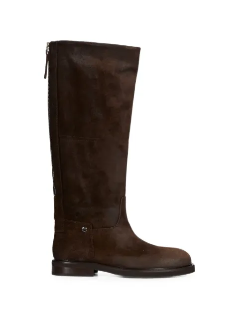 POEVE rear-zip knee-high boots Brown EV01ZIPVLR