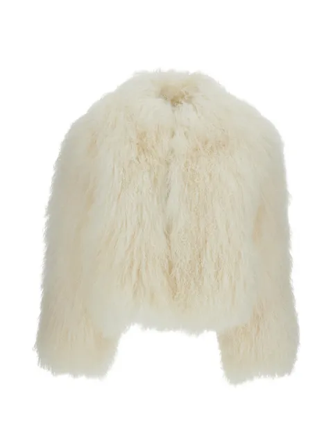 Martha Louis long-haired Mongolian fur jacket Neutrals PATTIWHITE