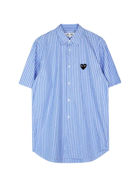 Comme Des Garçons Play Play striped heart-patch shirt Blue AXB0220511