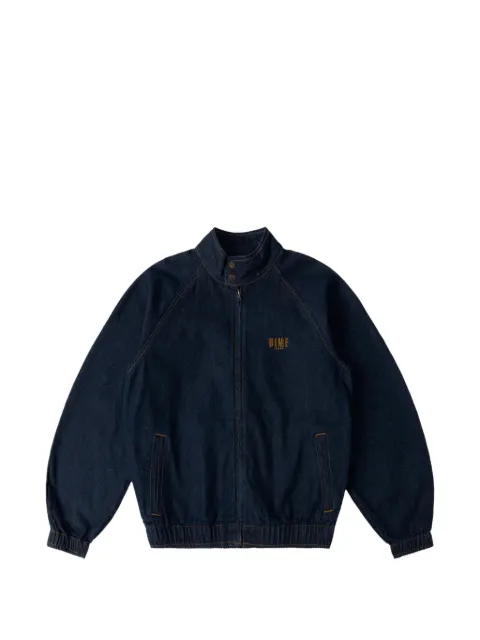 dime logo-embroidered raglan-sleeve denim jacket Blue DIMESP263IND