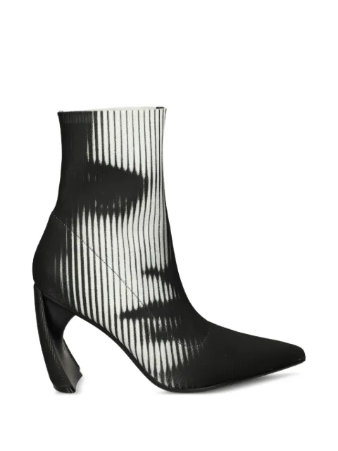 United Nude graphic-print pointed-toe ankle boots Black ZUMACANVASHI
