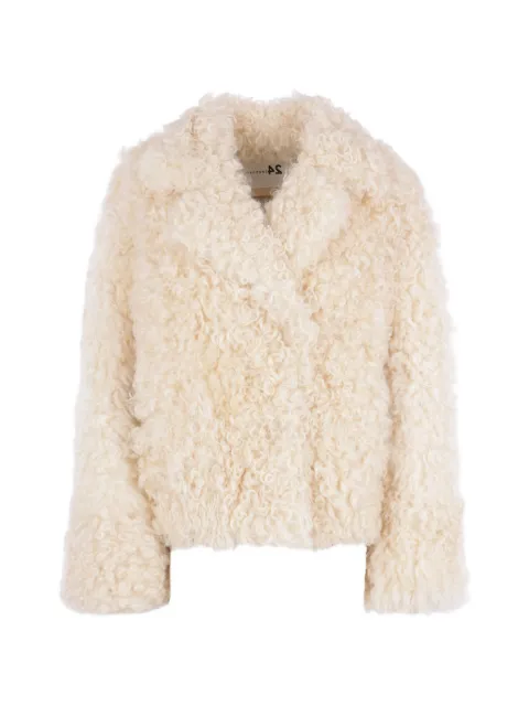 Manzoni 24 shearling single-breasted jacket White 26M1723