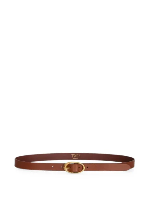 TWP Narrow oval-buckle belt Brown C000025L047