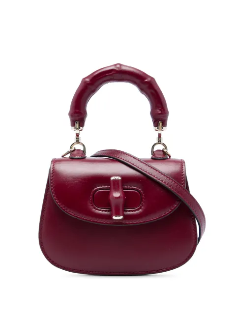 Gucci Pre-Owned 2016-2026 Mini Calfskin Bamboo Night satchel Red UUKUAK0S54PZDJ9V