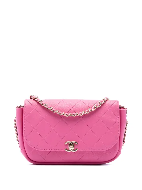 CHANEL Pre-Owned 2018-2019 CC Quilted Goatskin Casual Trip Flap crossbody bag Pink V1C58RHR3GZSA4TZ