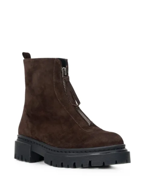 STAUD Miles zip-front ankle boots Brown F2610465F