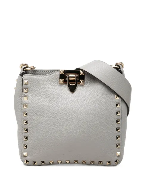 Valentino Garavani Pre-Owned 2000-2017 Mini Pebbled Calfskin Rockstud Flip Lock Messenger Bag crossbody bag Grey J32UZMRDNHE7B5ML