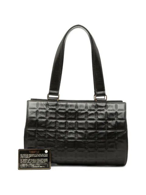 CHANEL Pre-Owned 2002-2003 Chocolate Bar Lambskin Barrel shoulder bag Black VKTF9HB7FRPT09RC