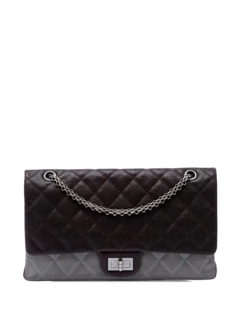 CHANEL Pre-Owned 2010-2011 Bicolor Quilted Caviar and Iridescent Calfskin Reissue 2.55 Double Flap 227 shoulder bag Brown XQYAL5KZCT1563LC