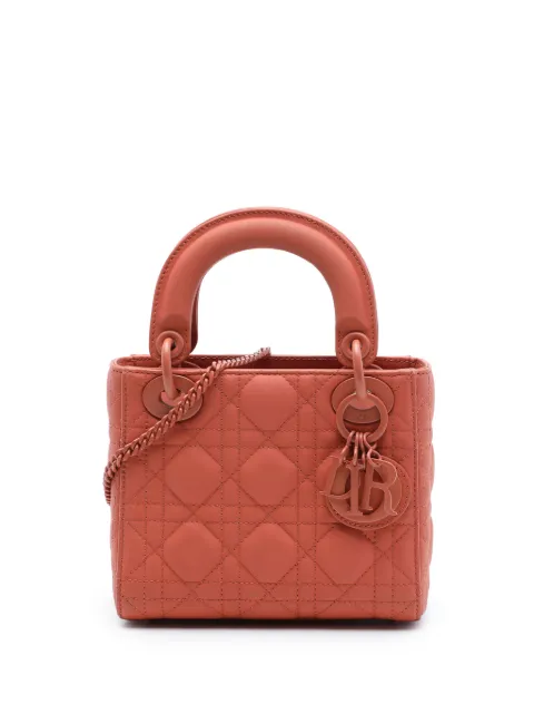 Christian Dior Pre-Owned 2019 Mini Ultra Matte Calfskin Cannage Lady Dior satchel Orange Q92SEVFGISBL84QE