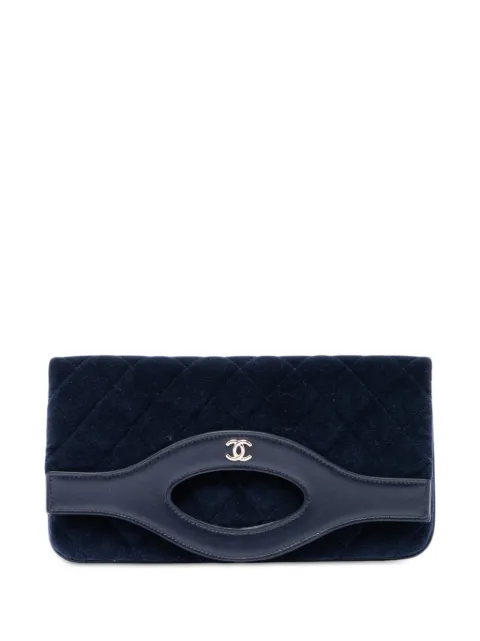 CHANEL Pre-Owned 2019 Small Quilted Velvet 31 clutch bag Blue PQ5JERUMRQF83UU6