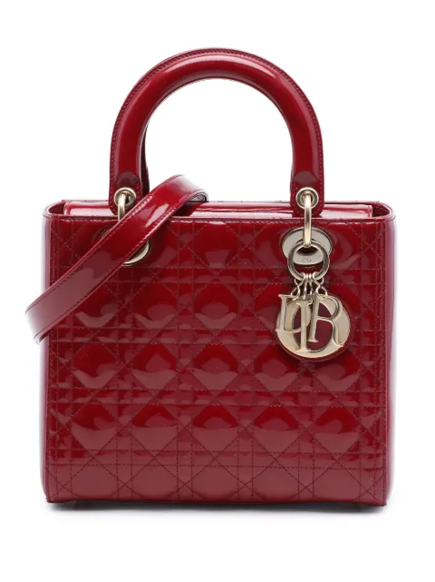 Christian Dior Pre-Owned 2000 Medium Patent Cannage Lady Dior satchel Red TXZO002FFFFHULAI