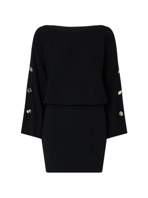LIU JO short dress with jewel buttons Black CF6093MS99E