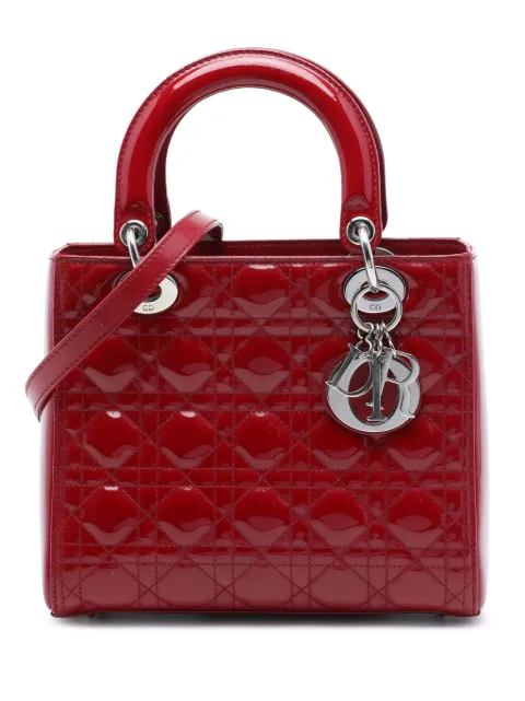 Christian Dior Pre-Owned 2012 Medium Patent Cannage Lady Dior satchel Red 72X8BNX0KJZQVDAB