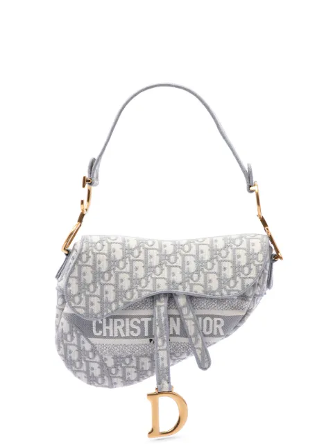 Christian Dior Pre-Owned 2020 Oblique Embroidered Canvas Saddle Bag shoulder bag Grey 60699B3I0NVIM3TO