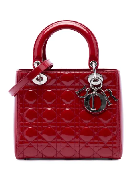 Christian Dior Pre-Owned 2013 Medium Patent Cannage Lady Dior satchel Red 3OWZV3Q5YFBWXIQ4