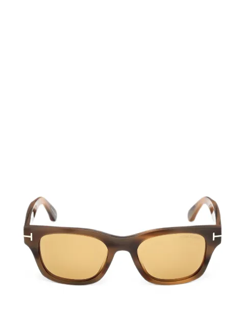 TOM FORD Eyewear T-motif rectangle-frame sunglasses Brown FT1357
