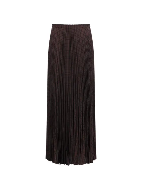 ASPESI check-print pleated maxi skirt Brown 2207E853