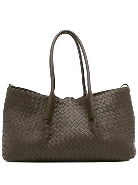 Bottega Veneta Pre-Owned 2012-2026 Large Calfskin Intrecciato Pinacoteca tote bag Brown W5N5RPZKTZLSX6SV