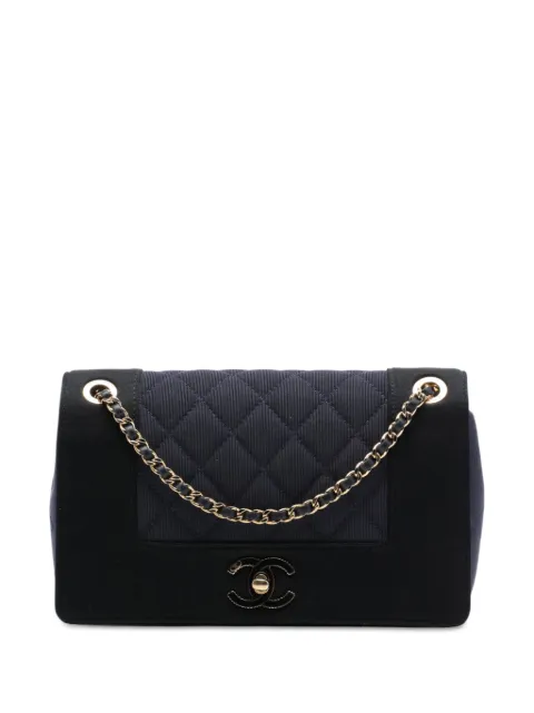 CHANEL Pre-Owned 2015-2016 Small Bicolor Quilted Grosgrain Satin Small Mademoiselle Double Flap shoulder bag Blue ULR2R8DIKUA26S93