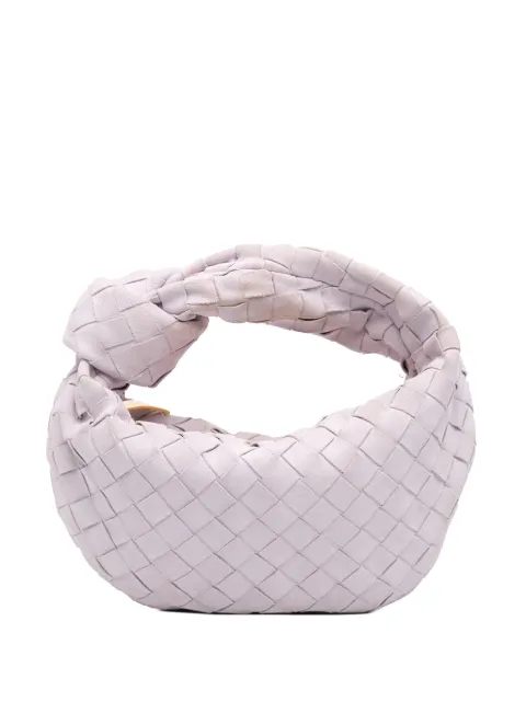 Bottega Veneta Pre-Owned 2012-2026 Mini Suede Intrecciato Jodie hobo bag White TQQP825M4O7HDU2T