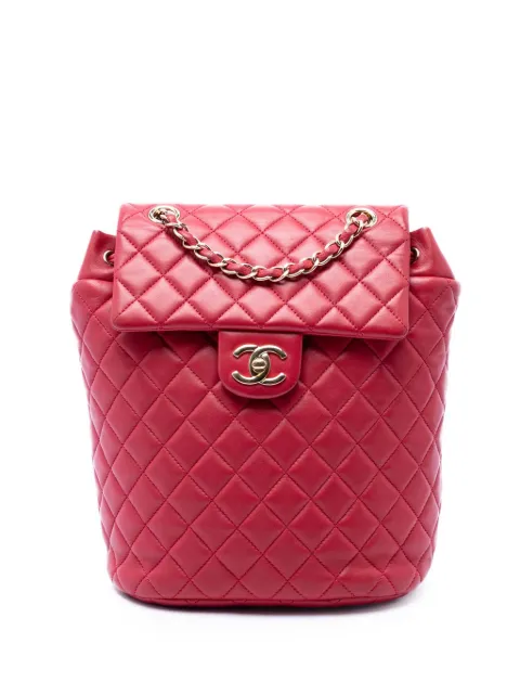 CHANEL Pre-Owned 2016-2017 Mini Quilted Lambskin Urban Spirit backpack Red LSX0ZJYWGUXCB97K