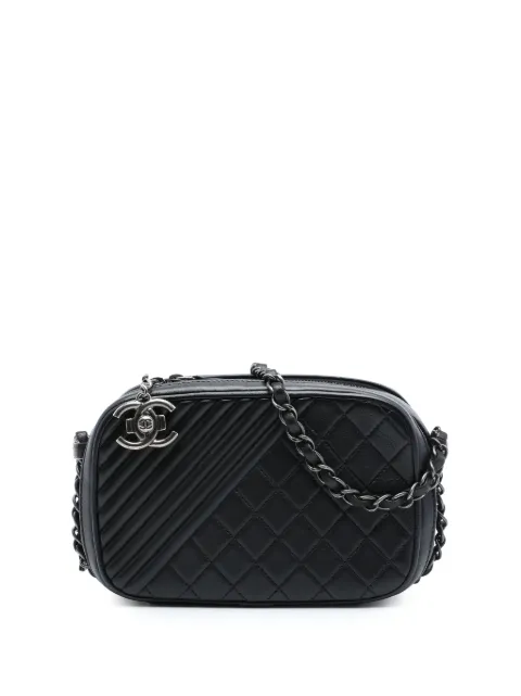 CHANEL Pre-Owned 2014-2015 Small Quilted Lambskin Coco Boy Camera Bag crossbody bag Black G3BD26RS7UVND6YR