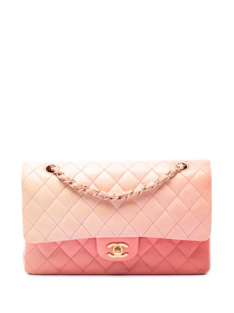 CHANEL Pre-Owned 2009-2010 Medium Classic Ombre Lambskin Double Flap shoulder bag Pink VGSVJHE6URG10B9X