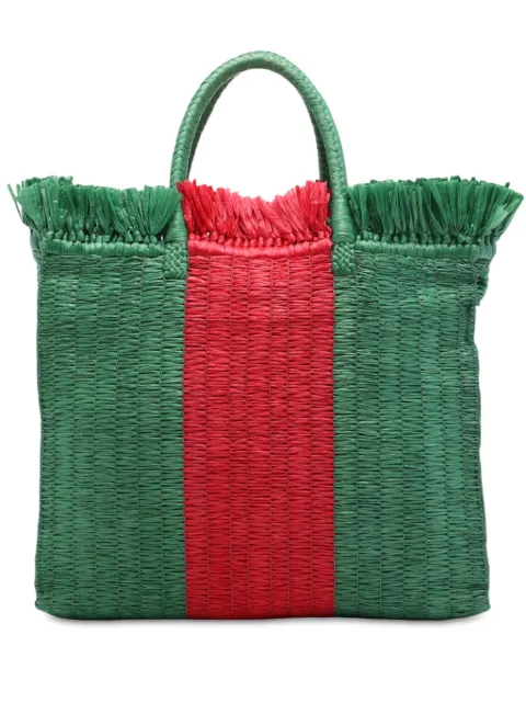 Gucci Pre-Owned 2000-2015 Raffia Web Cestino tote bag Green WT97W5K49Y5MK8JO