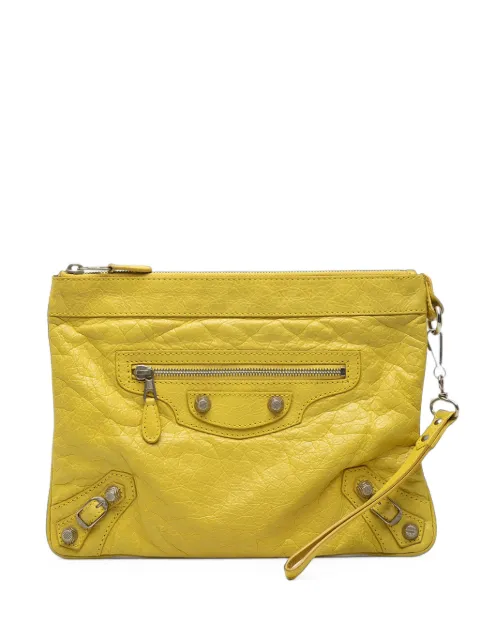 Balenciaga Pre-Owned 2013 Lambskin Motocross Giant 12 clutch bag Yellow UI56FS77CMQKW0JK