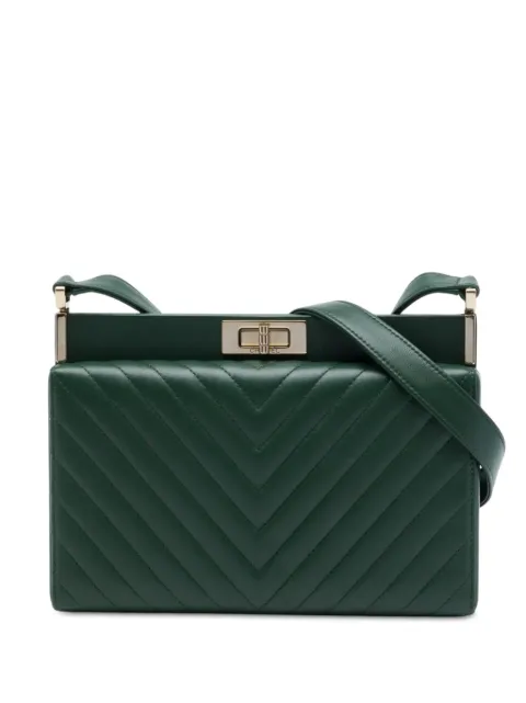 CHANEL Pre-Owned 2018-2019 Chevron Lambskin Reissue 2.55 Box crossbody bag Green 4X14F0ICWL2WCJ48