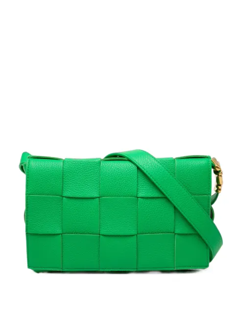 Bottega Veneta Pre-Owned 2012-2026 Grained Calfskin Intrecciato Cassette crossbody bag Green DPINFDSDMZILLH0Y