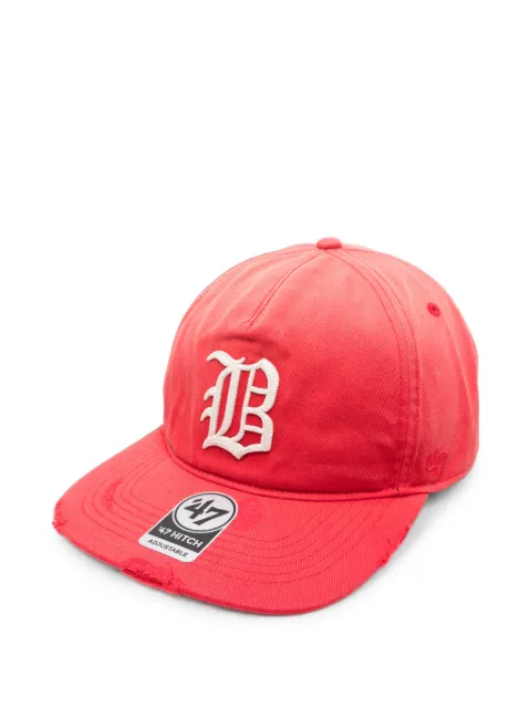 Represent distressed logo-embroidered cap Red BCERCTHD589GWP