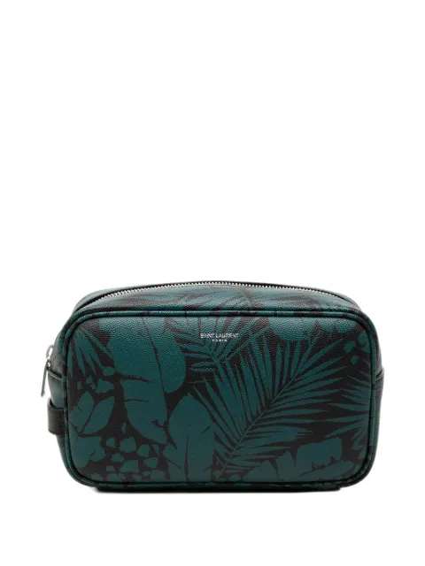 Saint Laurent Pre-Owned 2021 Grain De Poudre Tropical Palm pouch Blue L8C8P4AULTGQY6L2