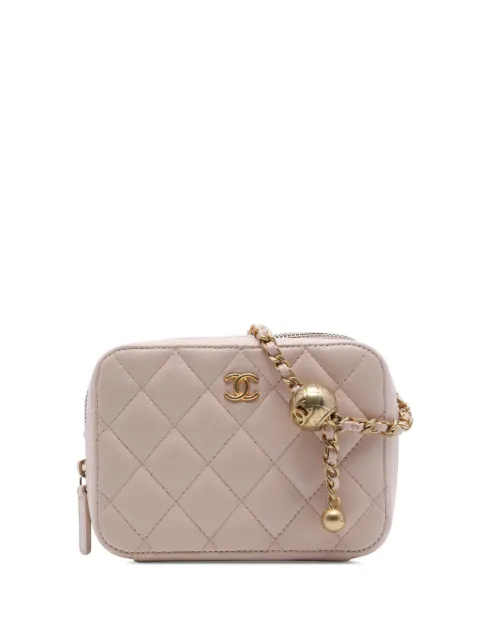 CHANEL Pre-Owned 2021 CC Quilted Lambskin Pearl Crush Camera Bag crossbody bag Brown 445OWBFEY0I64SGR