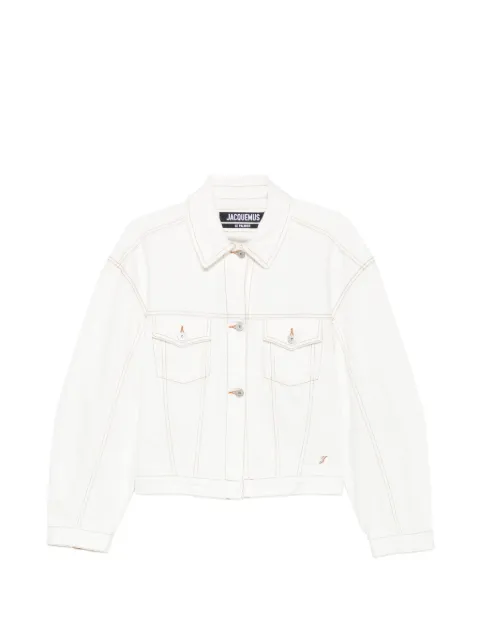 Jacquemus contrast-stitch denim jacket White JAW00027AD00040