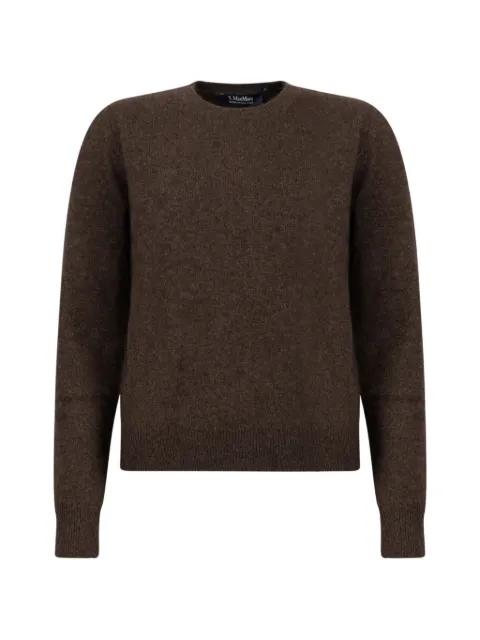 'S Max Mara logo-embroidered elbow-patch sweater Brown 2629366143600