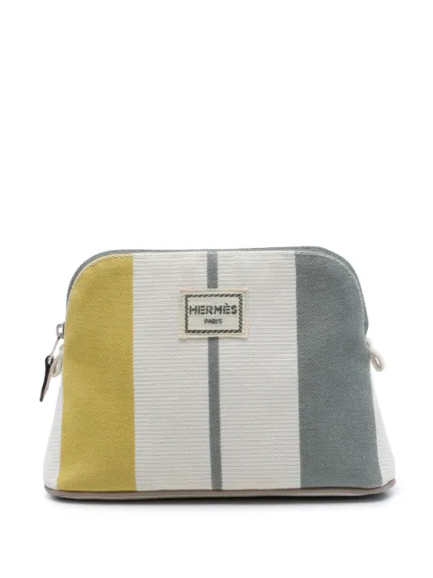Hermès Pre-Owned 2010-2026 Mini Canvas Rayures Rocabar Bolide Travel pouch White WHFGL9UH7IEX8IKP