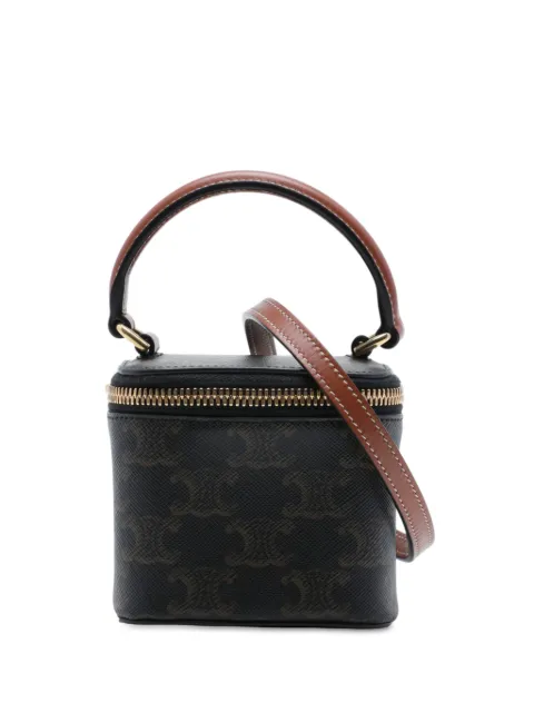Celine Pre-Owned 2023 Mini Triomphe Coated Canvas Vanity Case satchel Brown ZQFEE7B21M9HZBE7