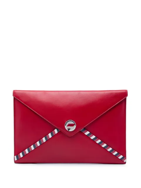 CHANEL Pre-Owned 2016-2017 Lambskin Airlines Envelope clutch bag Red T4CNHGWYWC7OE6ZD